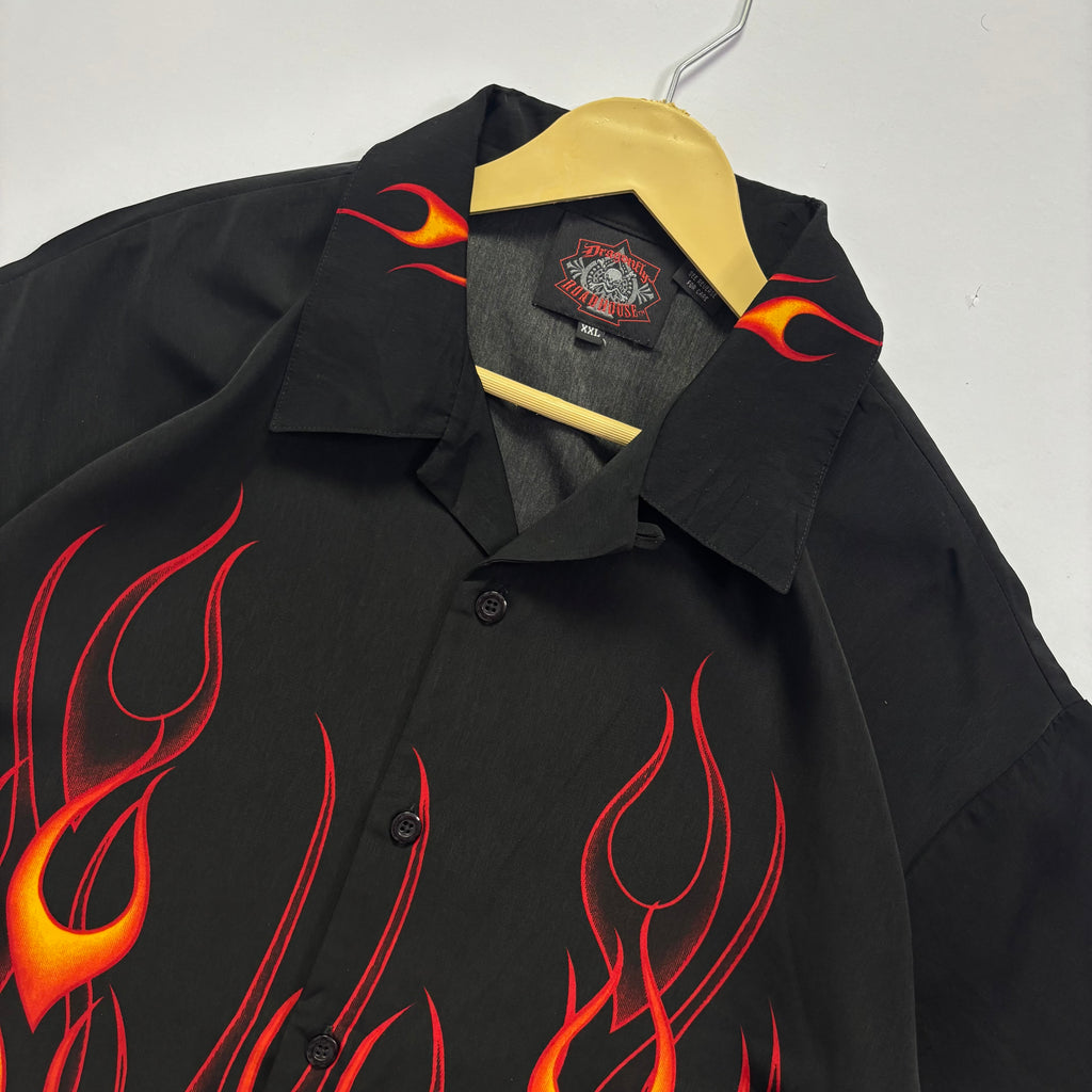 Y2K Dragonfly Flames Shirt