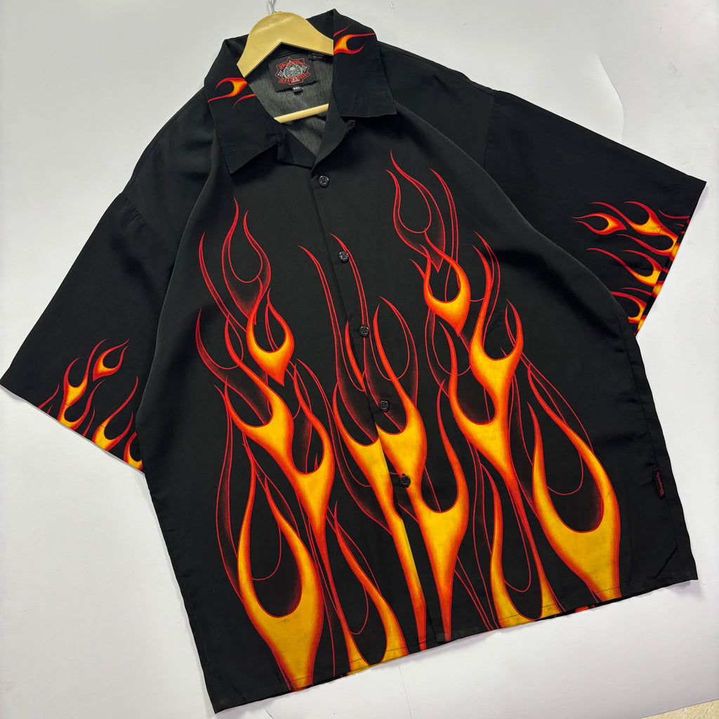 Y2K Dragonfly Flames Shirt